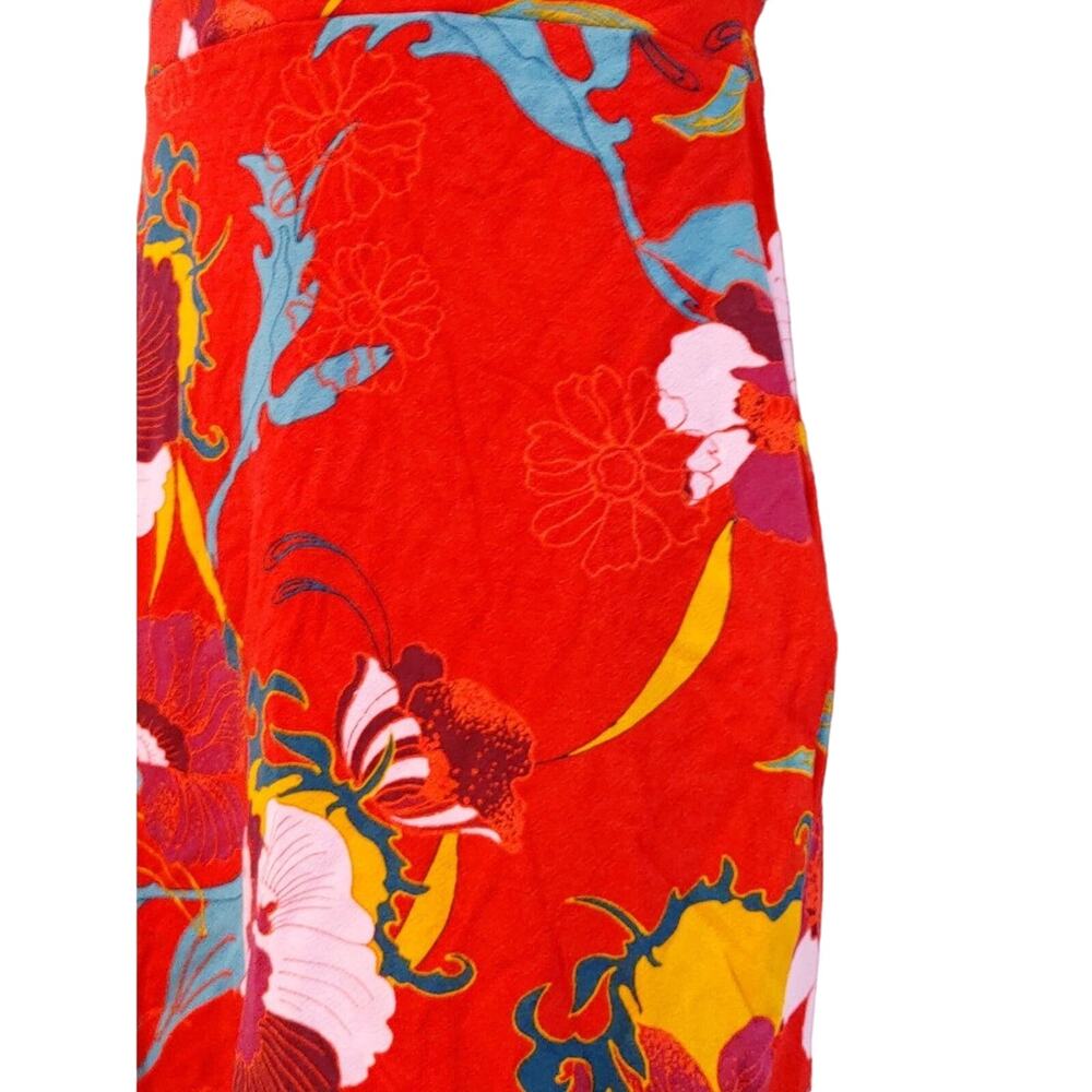 Free People Sweet Cherry Front Tie Mini Dress Bodycon Cutout Floral Red Womens S - Picture 5 of 11